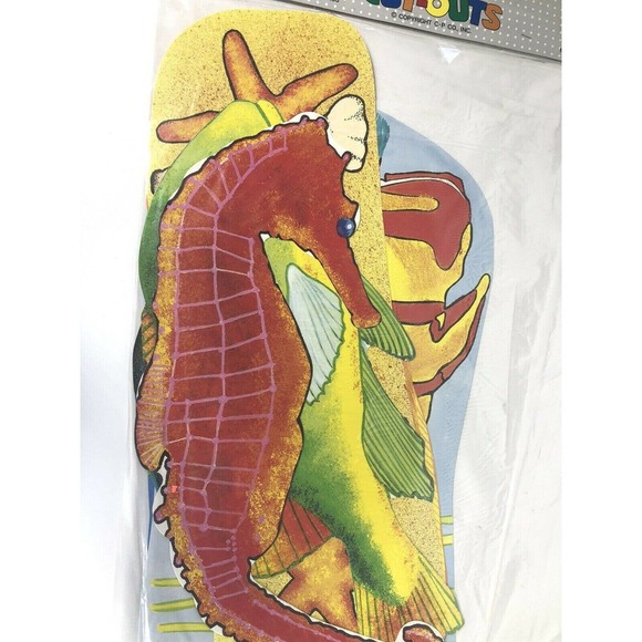 Tropical Fish Ocean Cut Outs Set 6 13-16" Birthday Party Classroom Decor Vintage - Picture 2 of 5